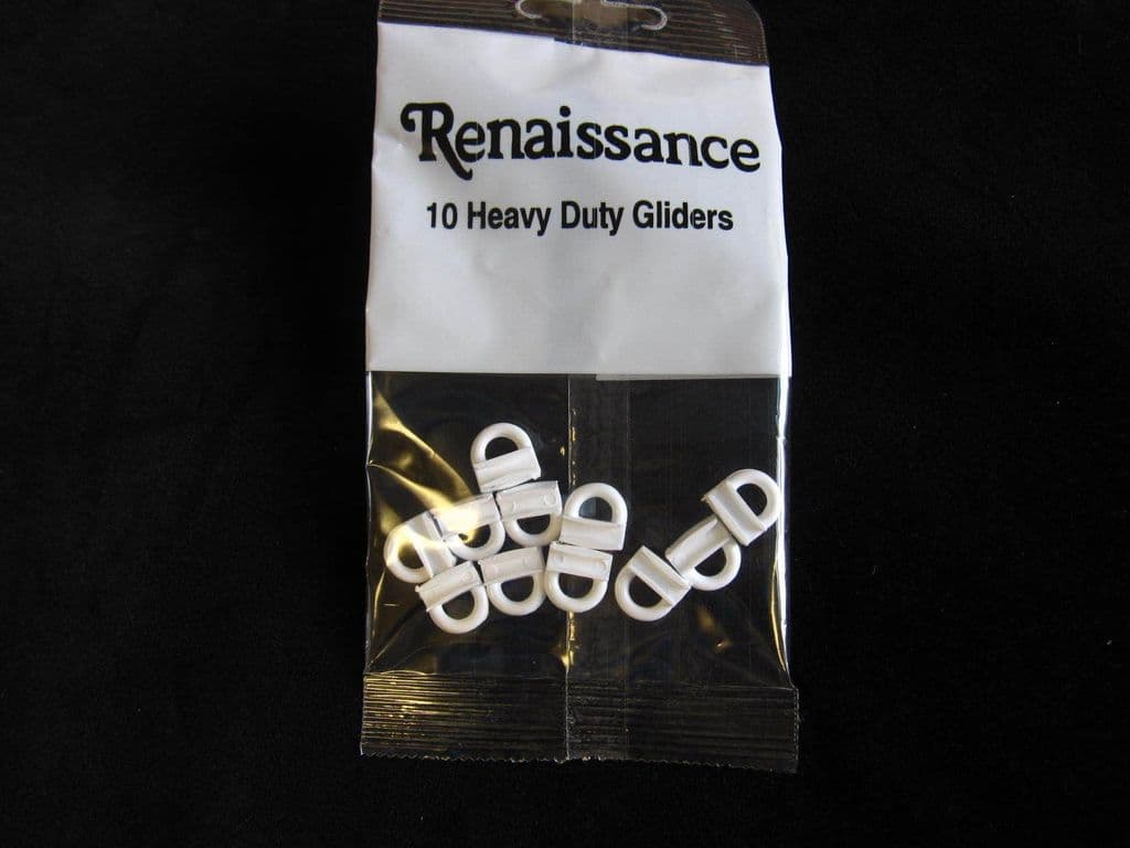10 Renaissance heavy duty curtain track gliders runners hooks 1 1 x 0 5 x 1 1cm